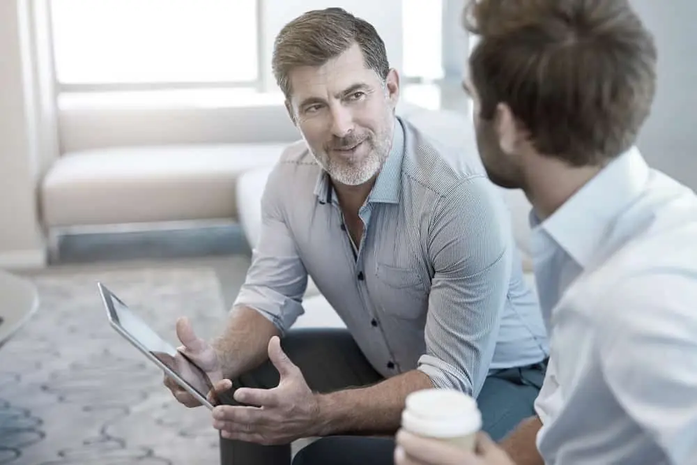 Mentor and student having a discussion