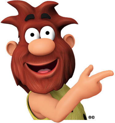 Ug the Caveman pointing to real estate franchisor information